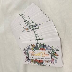 NEW 30 Pcs Floral Thank You For Supporting My Small Business Cards